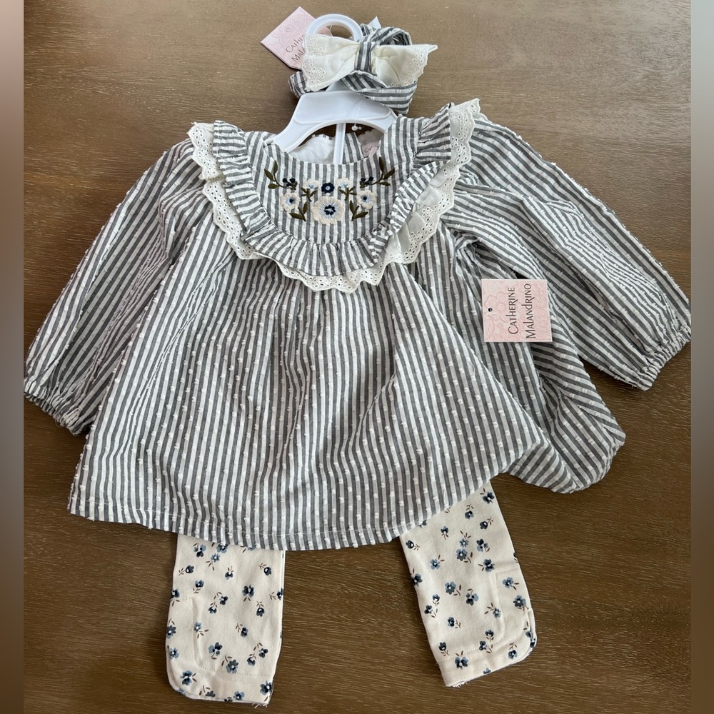 3 Piece Baby Girl Flower Outfit